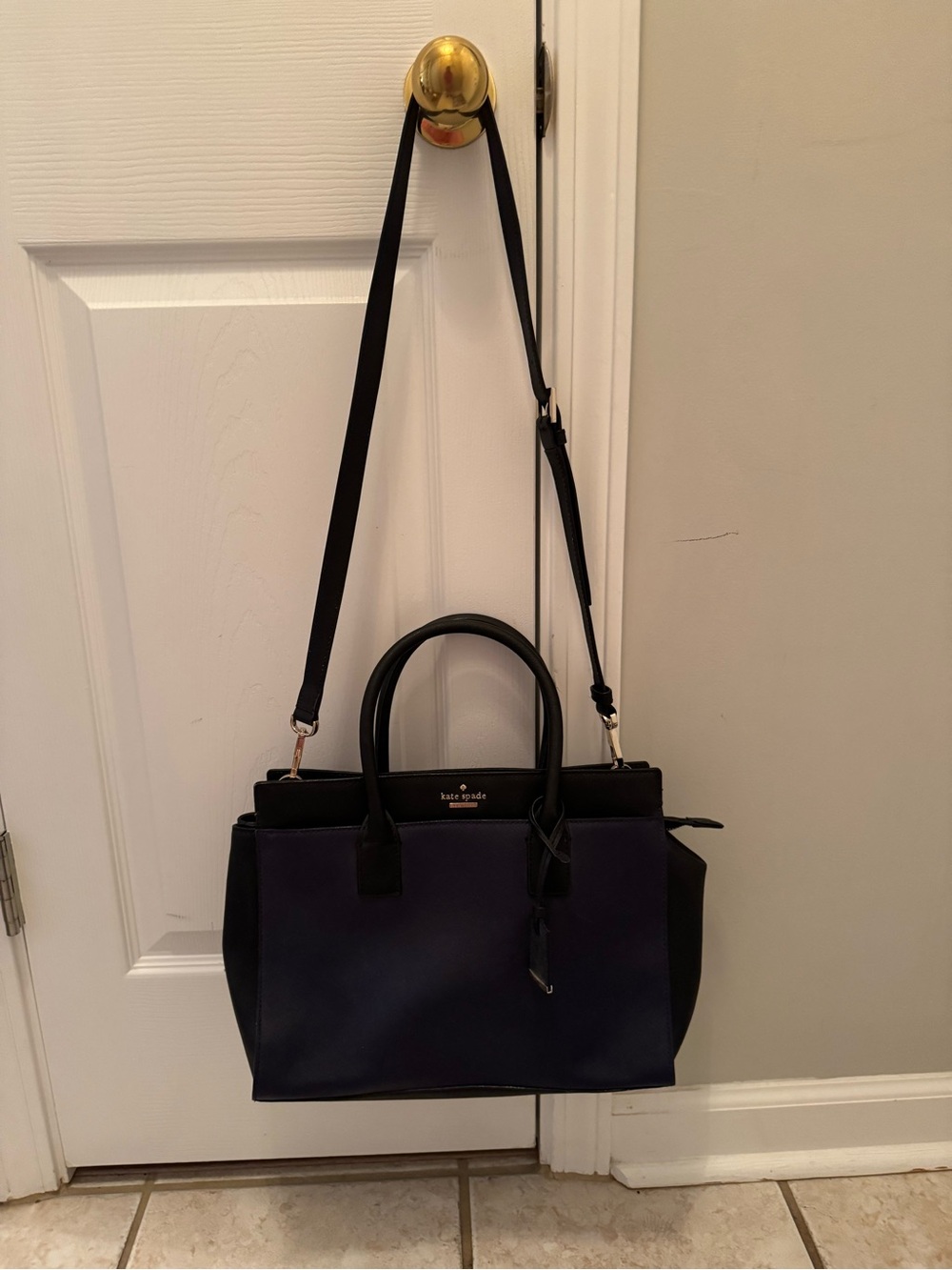 kate spade Navy and Black Saffiano Leather Satchel - Picture 2 of 16